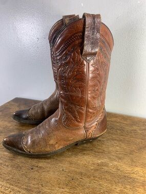 Vintage cowboy leather boots